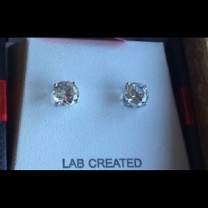 NWT Lab Created Sapphires set in Silver Earrings